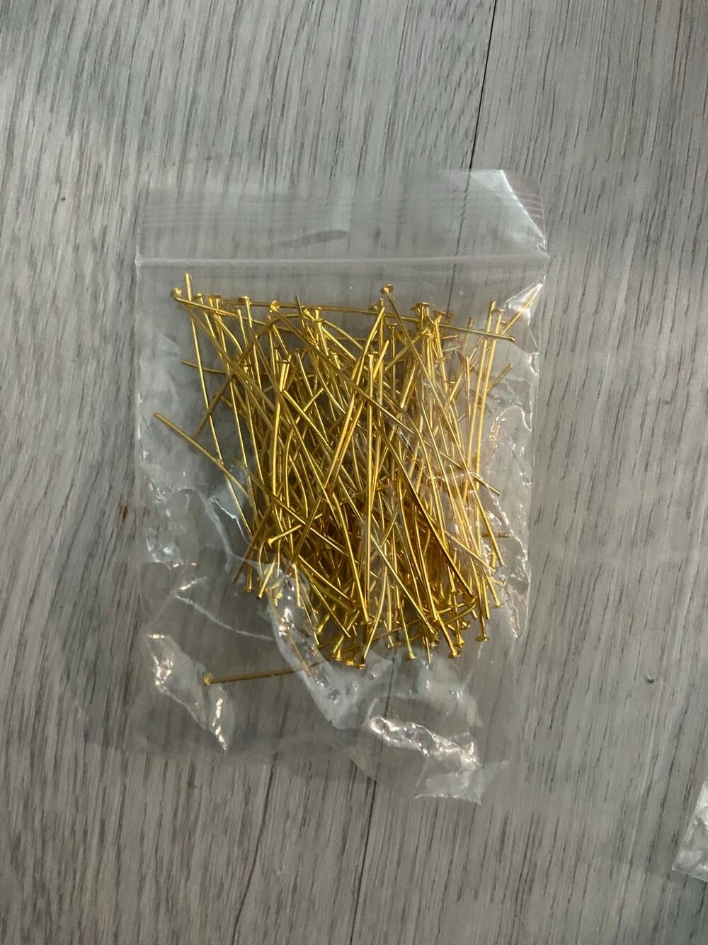 100 piece gold tone 2 inch flathead pins